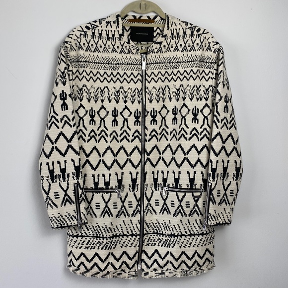 NEW Maison Scotch Scotch & Soda Jolie Vanabonde Aztec Southwest Print Car Coat - Picture 2 of 14